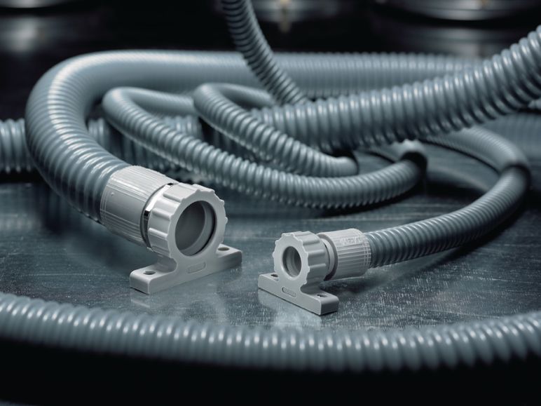 FlexiGuard-kunststof beschermslangen zijn uiterst flexibel en bieden een uitstekende mechanische bescherming.