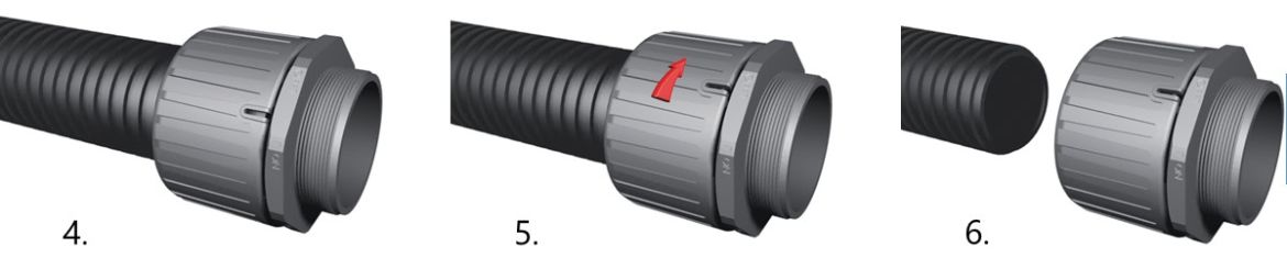 Hoe convoluted tubing fittingen monteren en verwijderen.